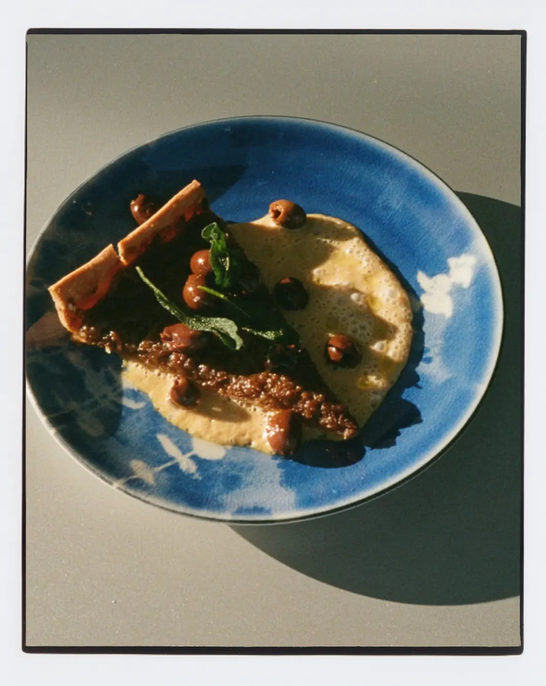 A plated dish in morning light.